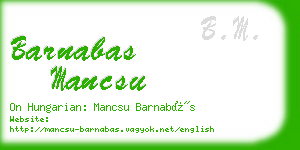 barnabas mancsu business card